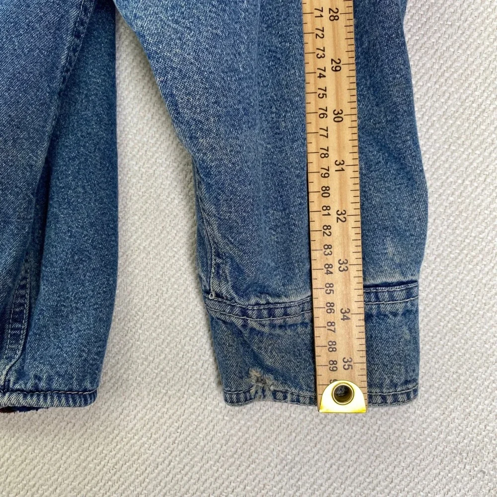 Levi Strauss Denim Shirt Mens XXL Blue Blanket Lined Plaid Workwear Shacket Read - Picture 5 of 14